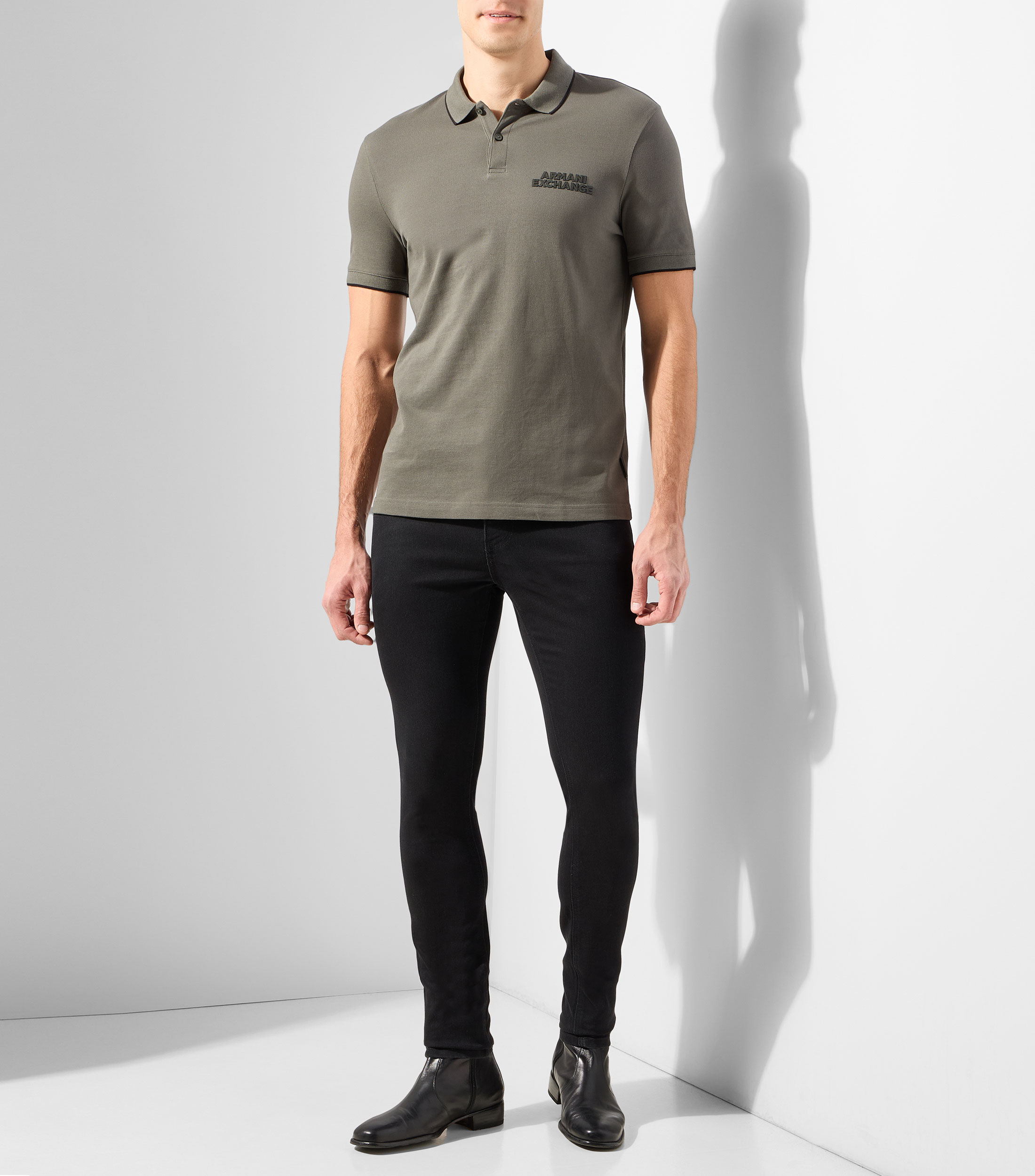Playera polo manga corta lisa Hombre